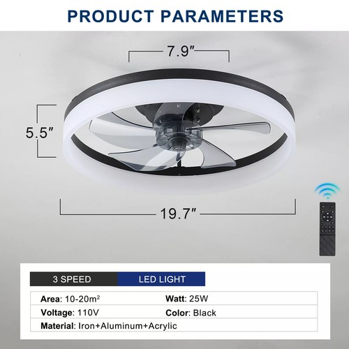 Modern fan lights flush - 20",